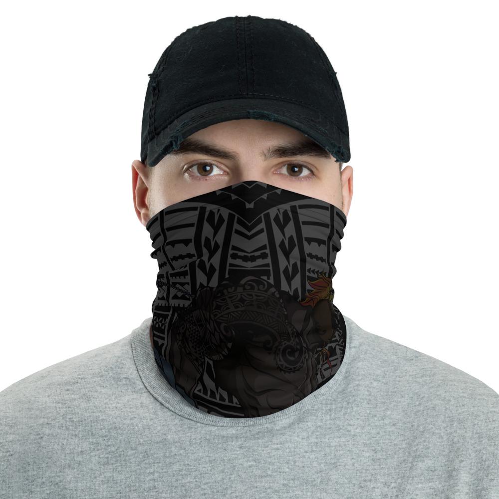Hawaiian Bandana Polynesian Warrior Kanaka Anchor Neck Gaiter - AH - Grey One Size Grey - Polynesian Pride