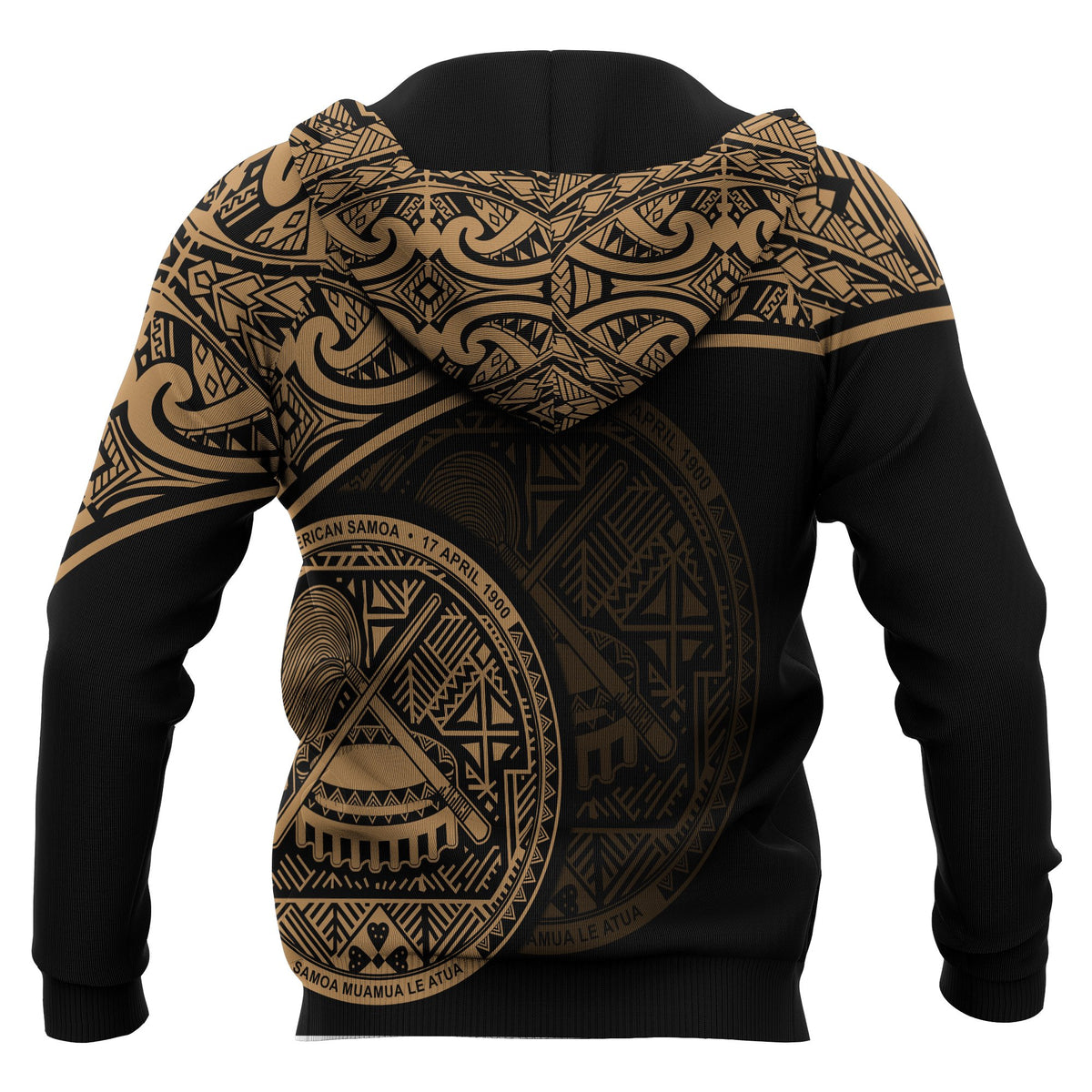 Polynesian American Samoa Hoodie Yellow Curve - Polynesian Pride