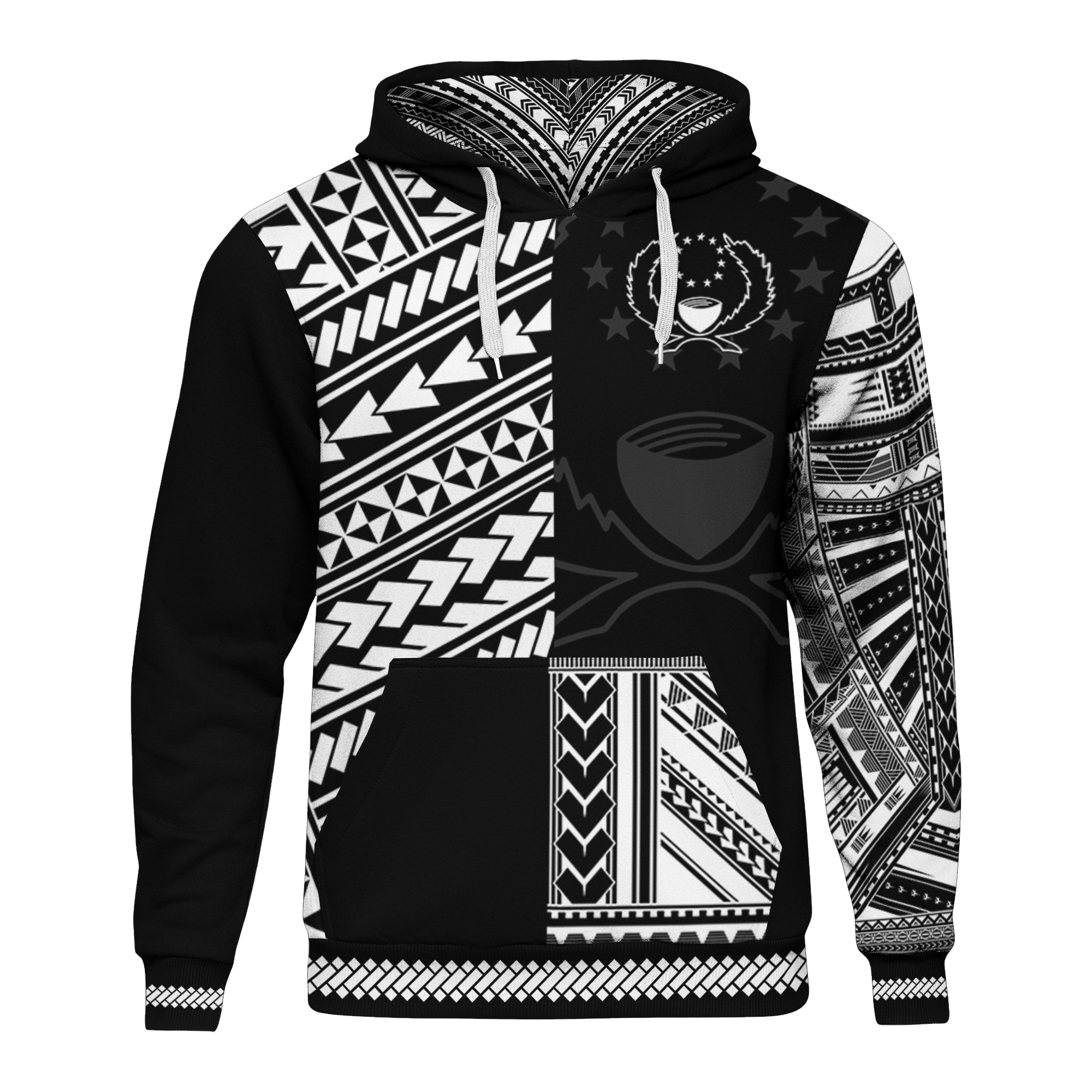 Pohnpei Hoodie Micronesian Portion Version Unisex Black - Polynesian Pride