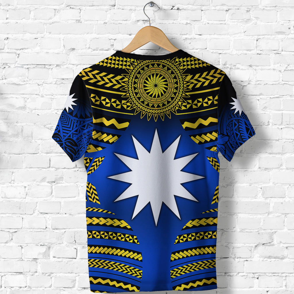 Nauru Polynesian Flag T Shirt Creative Style Gradient Blue LT8 - Polynesian Pride