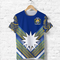 Custom Nauru Polynesian Flag T Shirt Creative Style Blue NO.1, Custom Text and Number LT8 - Polynesian Pride