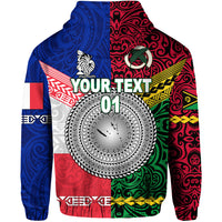 Custom Vanuatu New Caledonia Flag Style Zip Hoodie Together LT8 - Polynesian Pride