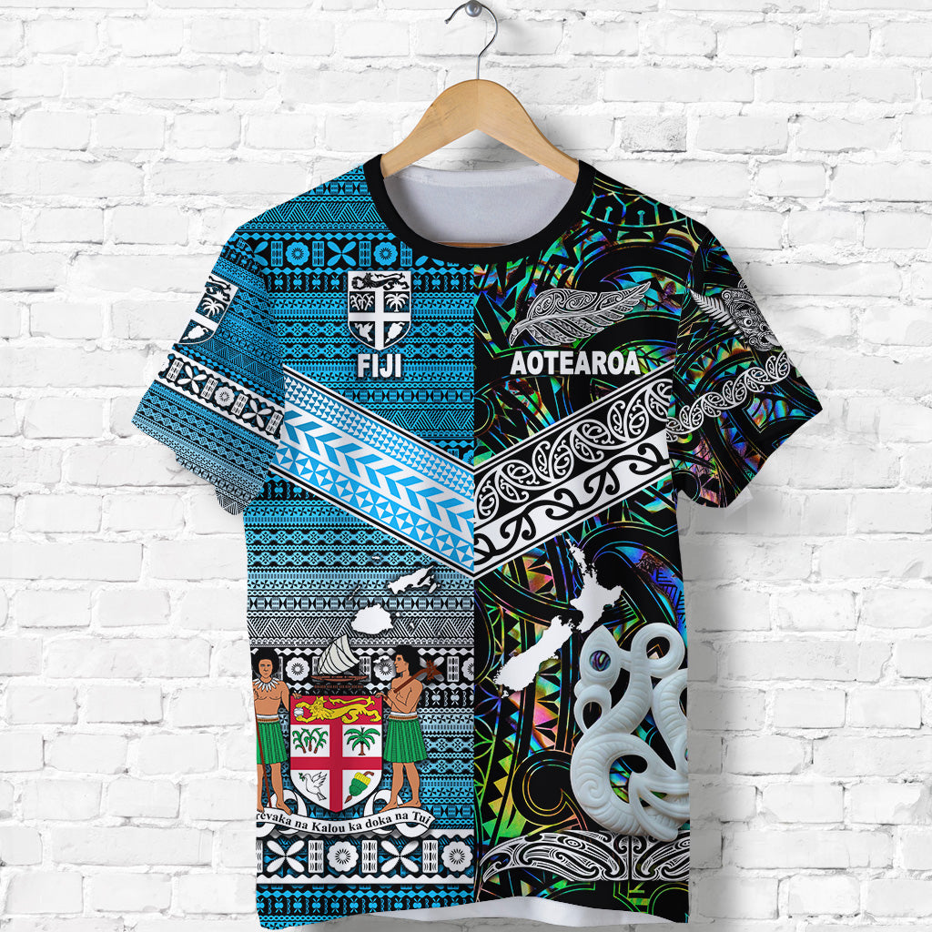 New Zealand Maori Aotearoa Fiji Tapa Together T Shirt Paua Shell LT8 - Polynesian Pride