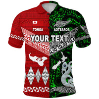 Custom New Zealand Tonga Polo Shirt Maori and Polynesian Together Green LT8 - Polynesian Pride