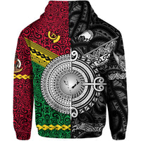 Vanuatu New Zealand Zip Hoodie Together Black LT8 - Polynesian Pride