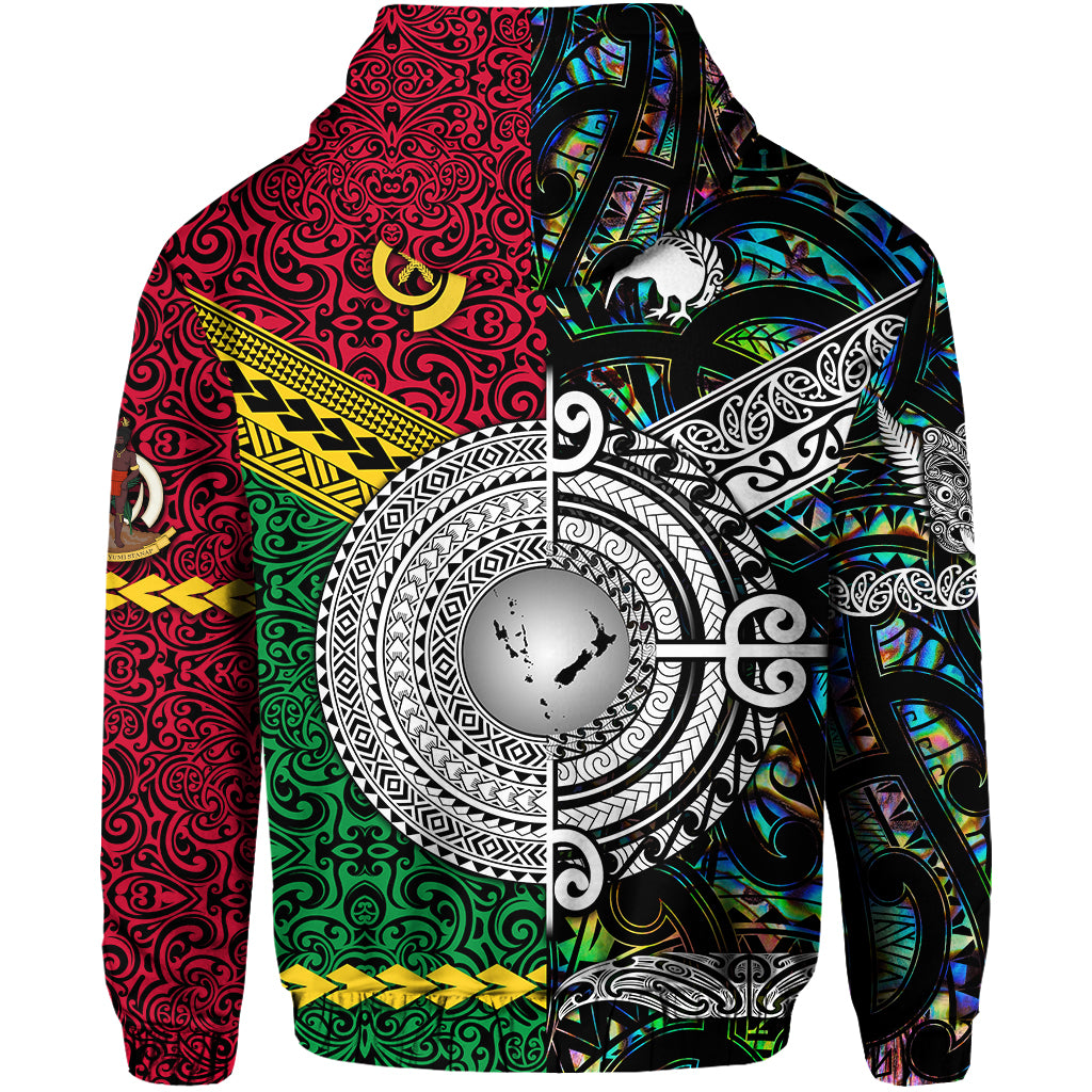 Vanuatu New Zealand Hoodie Together Paua Shell LT8 - Polynesian Pride
