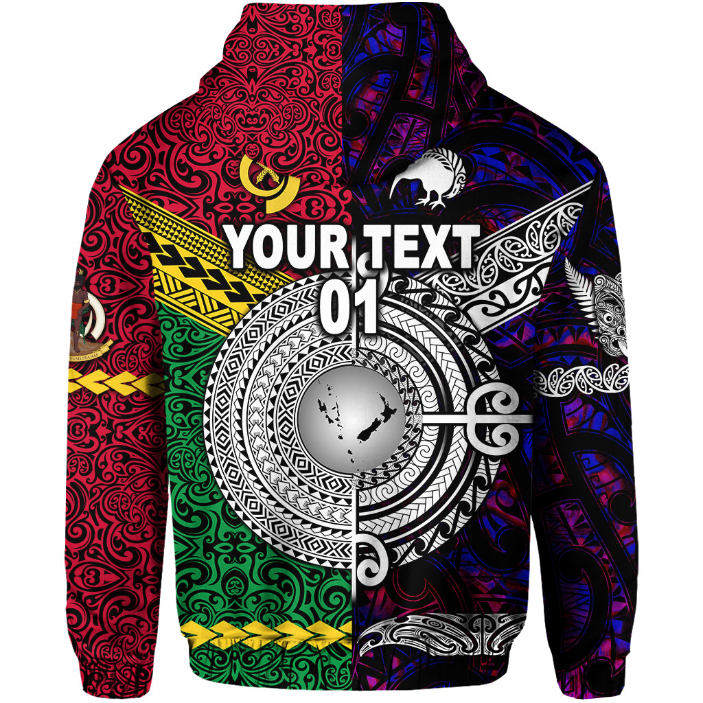 Custom Vanuatu New Zealand Zip Hoodie Together Purple, Custom Text and Number LT8 - Polynesian Pride