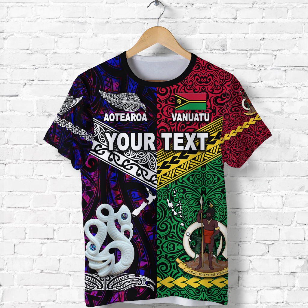 Custom Vanuatu New Zealand T Shirt Together Purple LT8 - Polynesian Pride