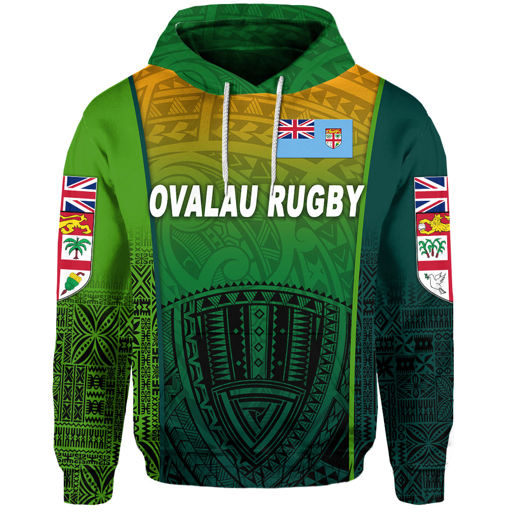 Custom Fiji Ovalau Rugby Hoodie Light Green Style, Custom Text and Number LT8 - Polynesian Pride