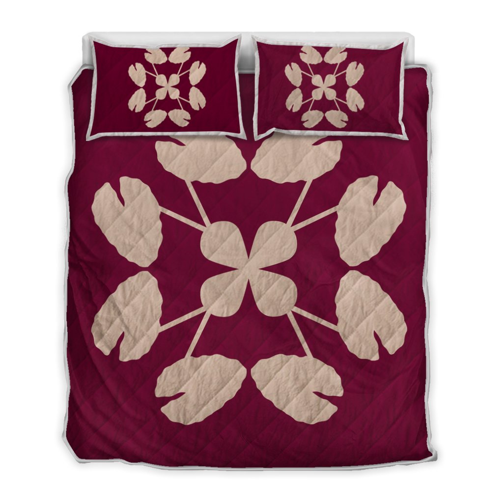 Hawaiian Royal Pattern Quilt Bed Set - Pink - D3 Style Art - Polynesian Pride