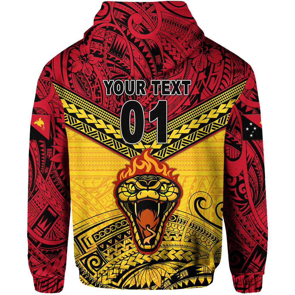 Custom Papua New Guinea Port Moresby Vipers Zip Hoodie Rugby Original Style Red, Custom Text and Number LT8 - Polynesian Pride