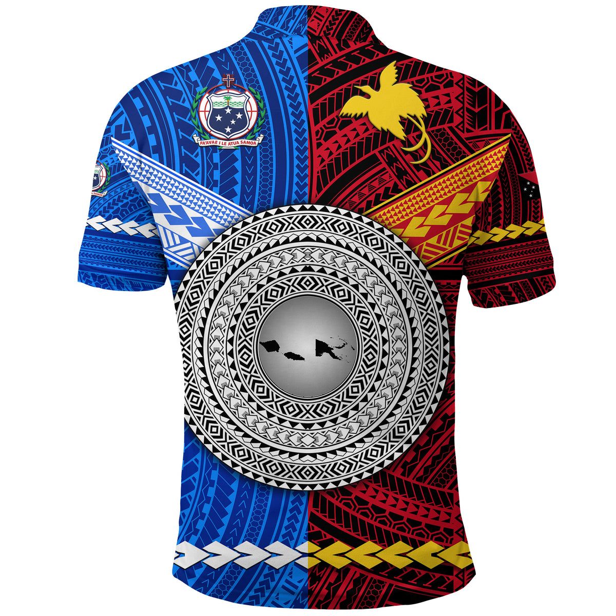 Papua New Guinea Samoa Polo Shirt Polynesian Together LT8 - Polynesian Pride