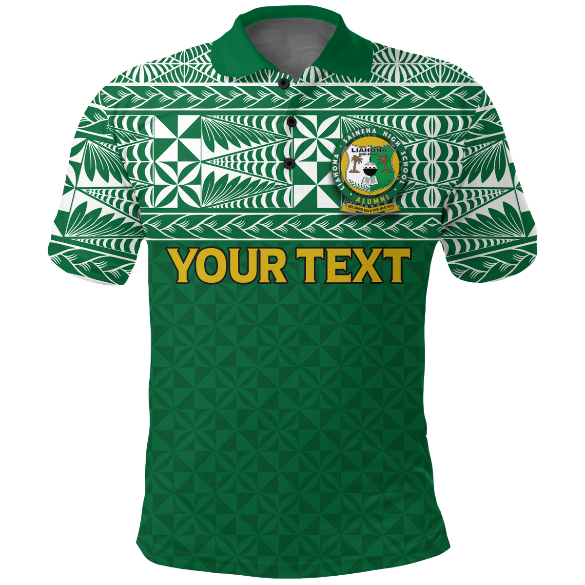 Custom Liahona Tonga Polo Shirt Tongan Pattern LT12 Unisex Green - Polynesian Pride