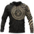 Hoodie Polynesian Smiling Tiki Face Tattoo Style Unisex Black-Gold - Polynesian Pride