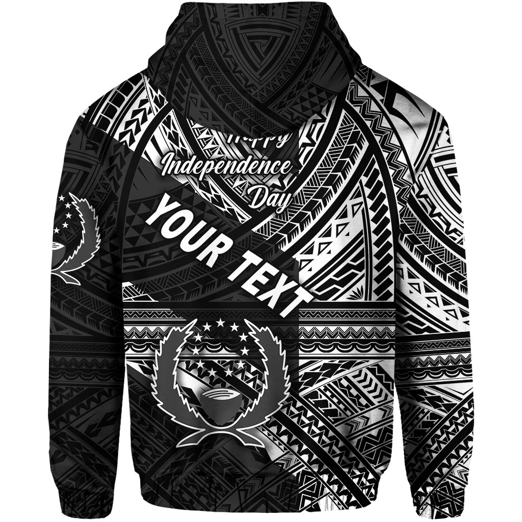 Custom FSM Pohnpei Zip Hoodie Happy Independence Day Original Vibes Black LT8 - Polynesian Pride