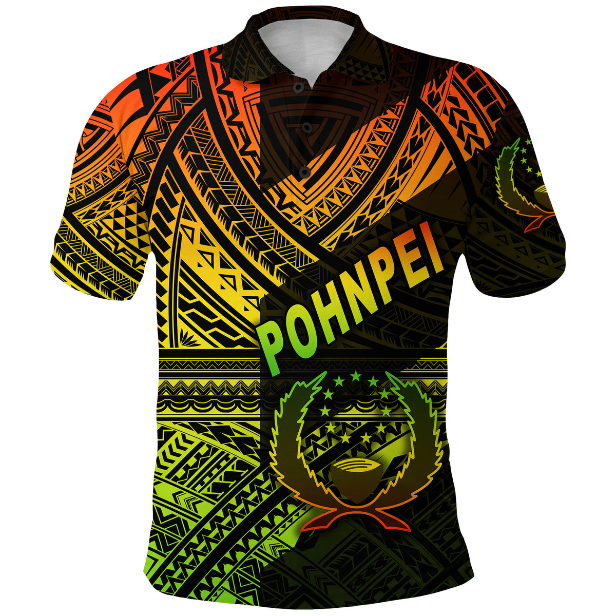 FSM Pohnpei Polo Shirt Original Style Reggae LT8 - Polynesian Pride