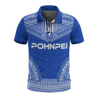 Pohnpei Polo Shirt Pohnpei Flag Polynesian Chief Tattoo Flag Version Unisex White - Polynesian Pride