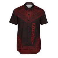 Pohnpei Polynesian Chief Shirt - Red Version Men Red - Polynesian Pride