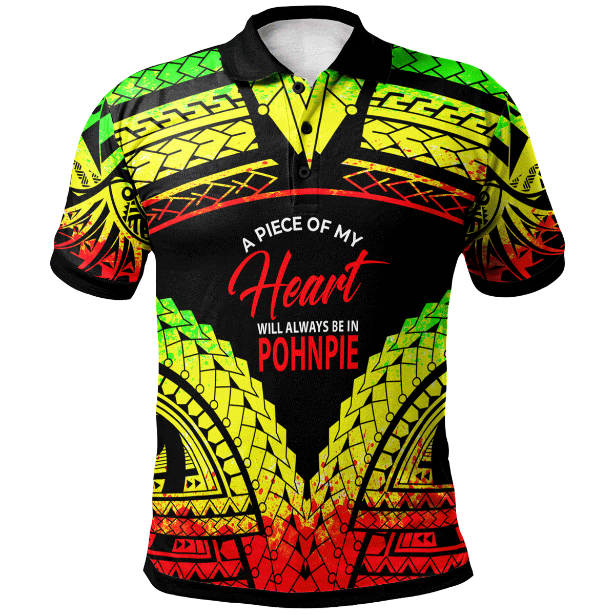 Pohnpei Polo Shirt A Piece Of My Heart Unisex Reggae - Polynesian Pride