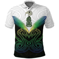 Maori Manaia New Zealand Polo Shirt Rasta Unisex Black - Polynesian Pride