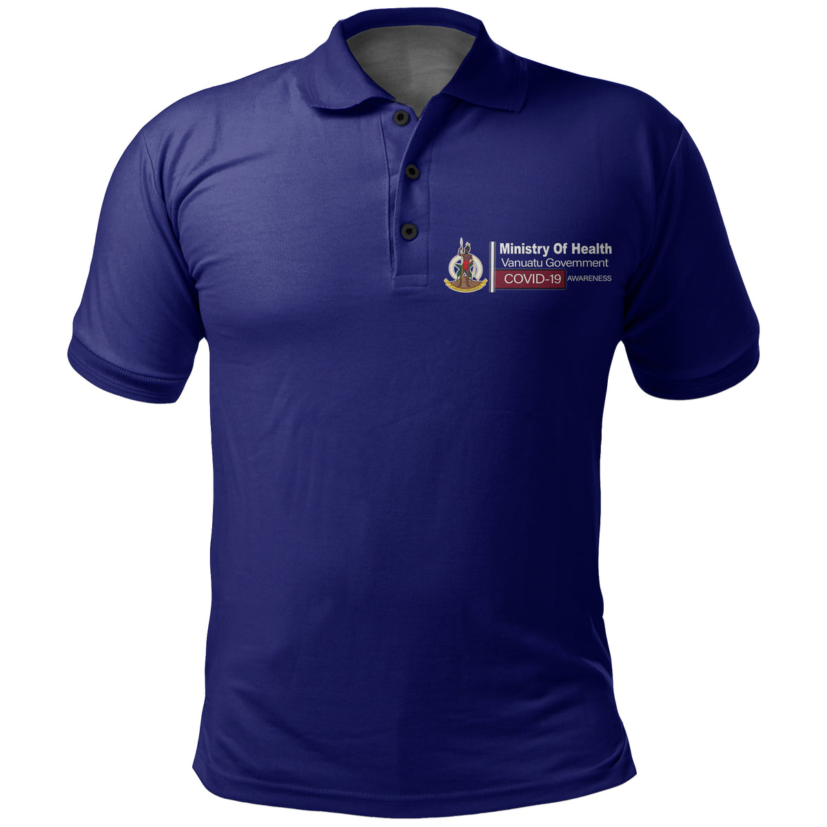 Vanuatu Polo Shirt Ministry Of Health LT6 Unisex Navy Blue - Polynesian Pride