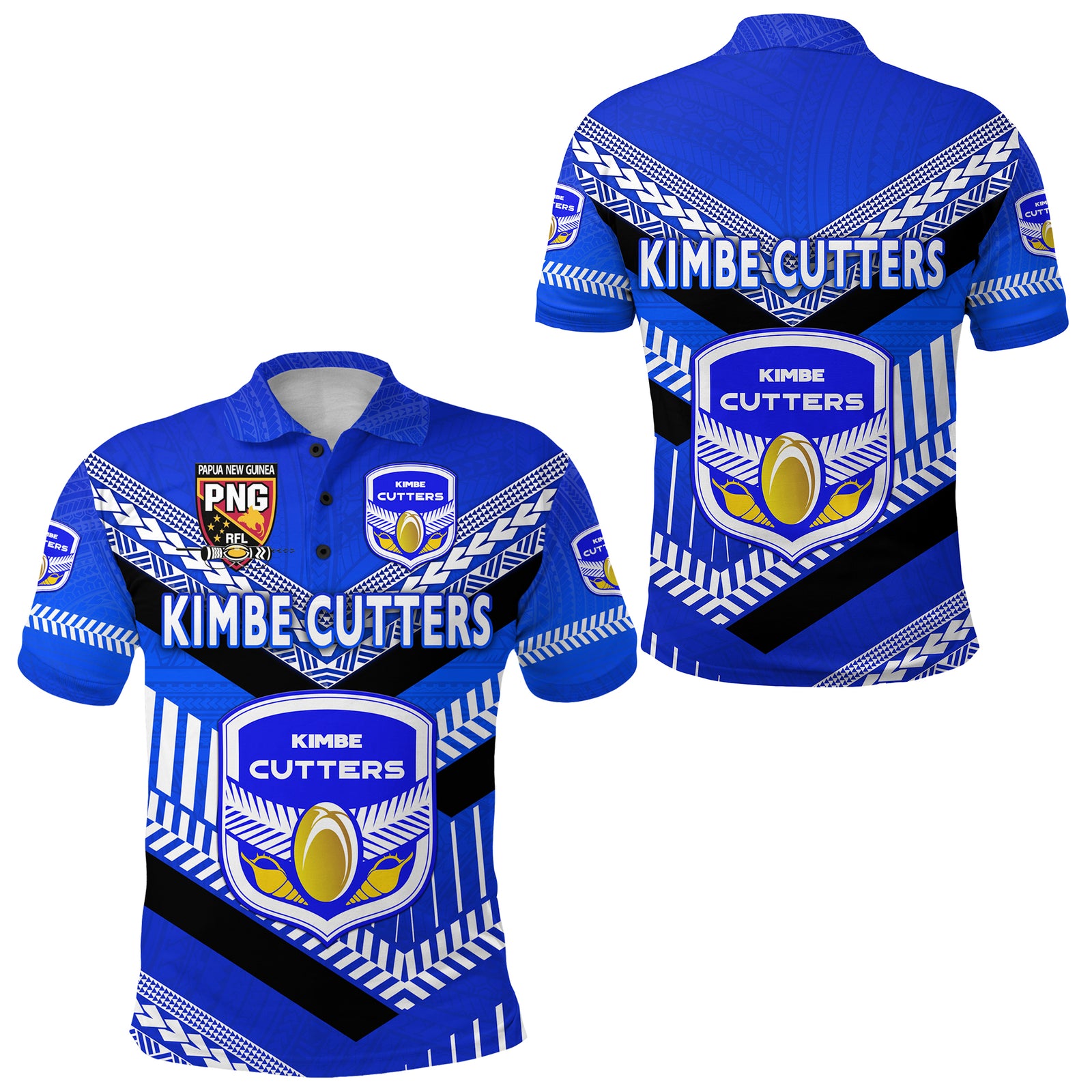 Papua New Guinea Kimbe Cutters Polo Shirt Rugby Blue LT8 Unisex Blue - Polynesian Pride