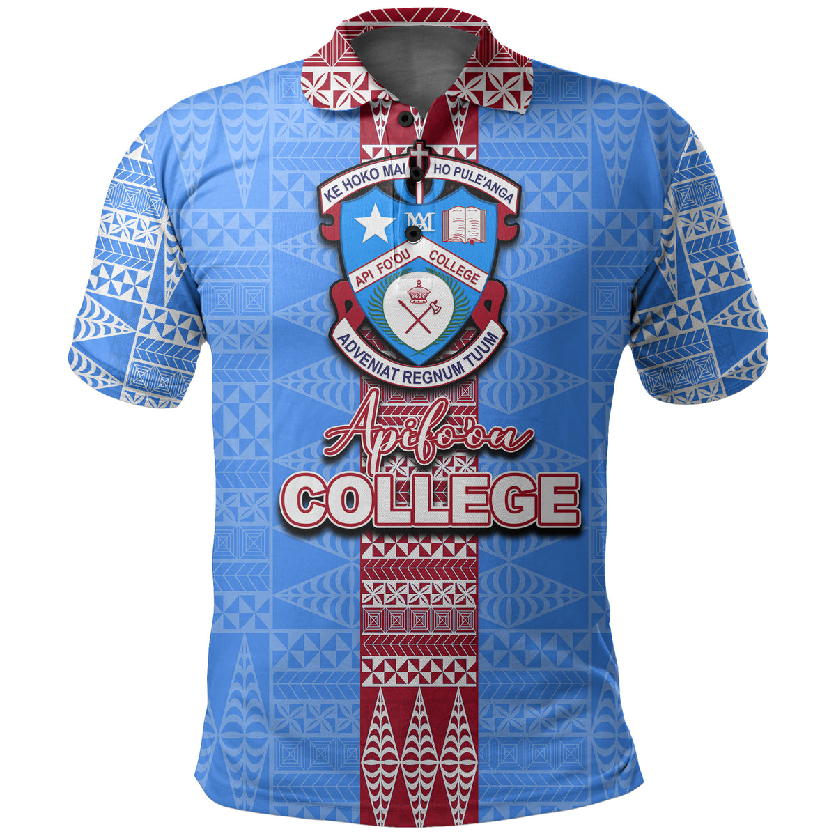 Custom Tonga Apifoou College Polo Shirt Tonga Simple Style LT6 Unisex Blue - Polynesian Pride