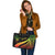 Niue Custom Personalised Large Leather Tote Bag - Reggae Polynesian Tentacle Tribal Pattern - Polynesian Pride