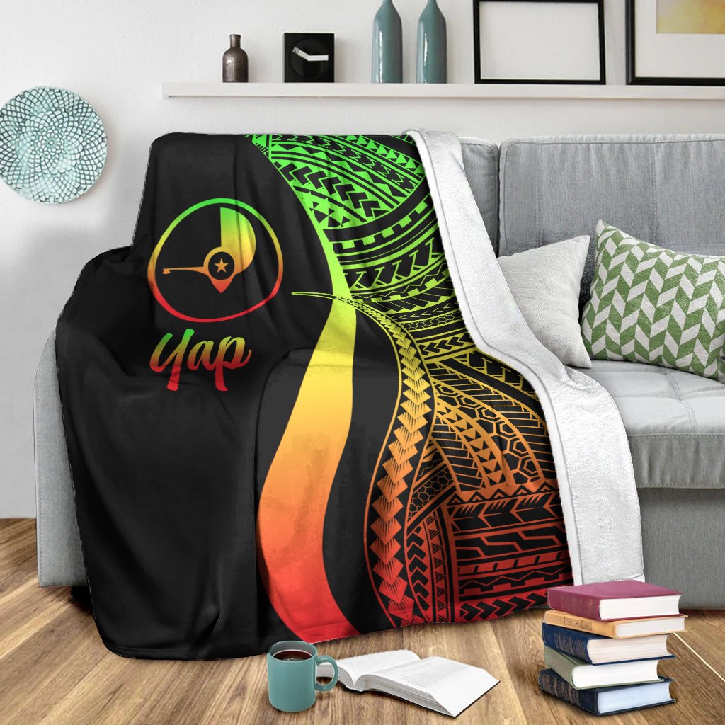 Yap Premium Blanket - Reggae Polynesian Tentacle Tribal Pattern - Polynesian Pride