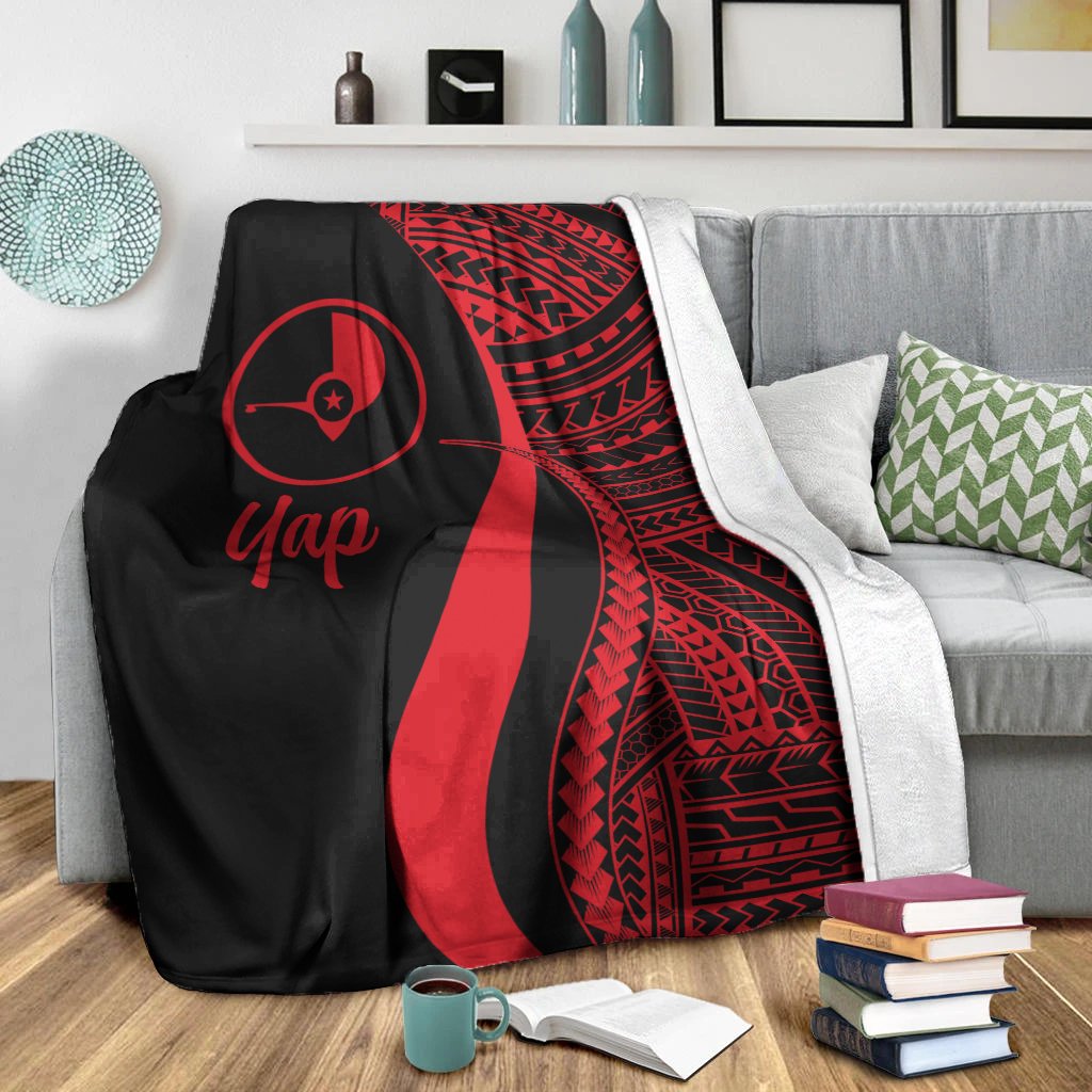 Yap Premium Blanket - Red Polynesian Tentacle Tribal Pattern - Polynesian Pride