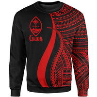 Guam Sweatshirt - Red Polynesian Tentacle Tribal Pattern Unisex Red - Polynesian Pride