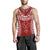 Hawaiian Kanaka Map Football Jersey Men's Tank Top - Red And White - Roger Style - AH - Polynesian Pride