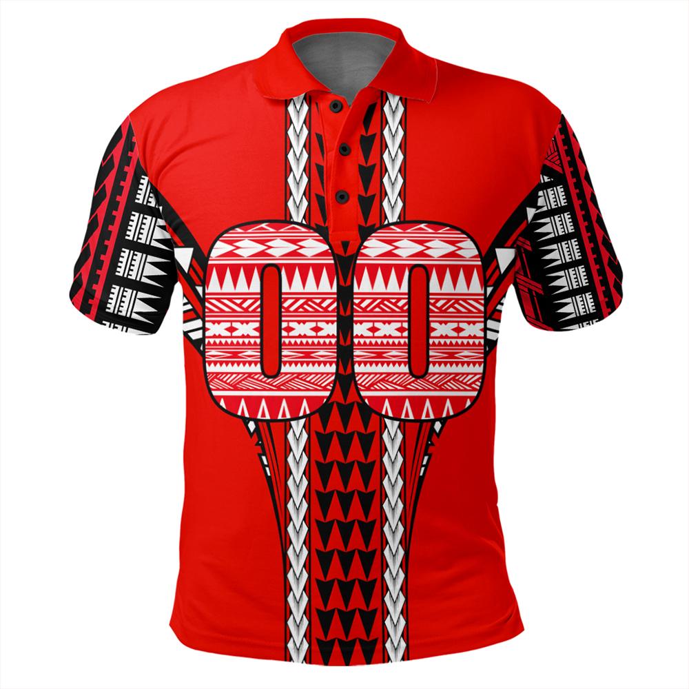 Custom Hawaii Polo Shirt Red Football Polo Shirt - Polynesian Pride