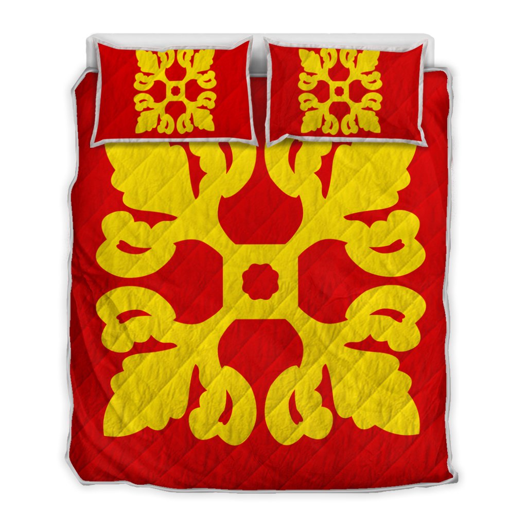 Hawaiian Royal Pattern Quilt Bed Set - Royal - M1 Style - AH Art - Polynesian Pride