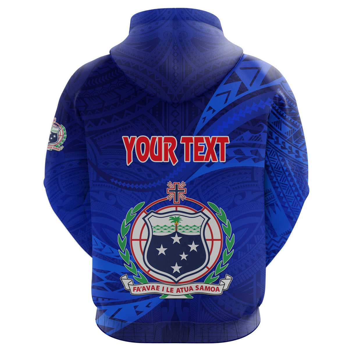 Custom Manu Samoa Rugby Zip Hoodie Unique Version Full Blue - Polynesian Pride