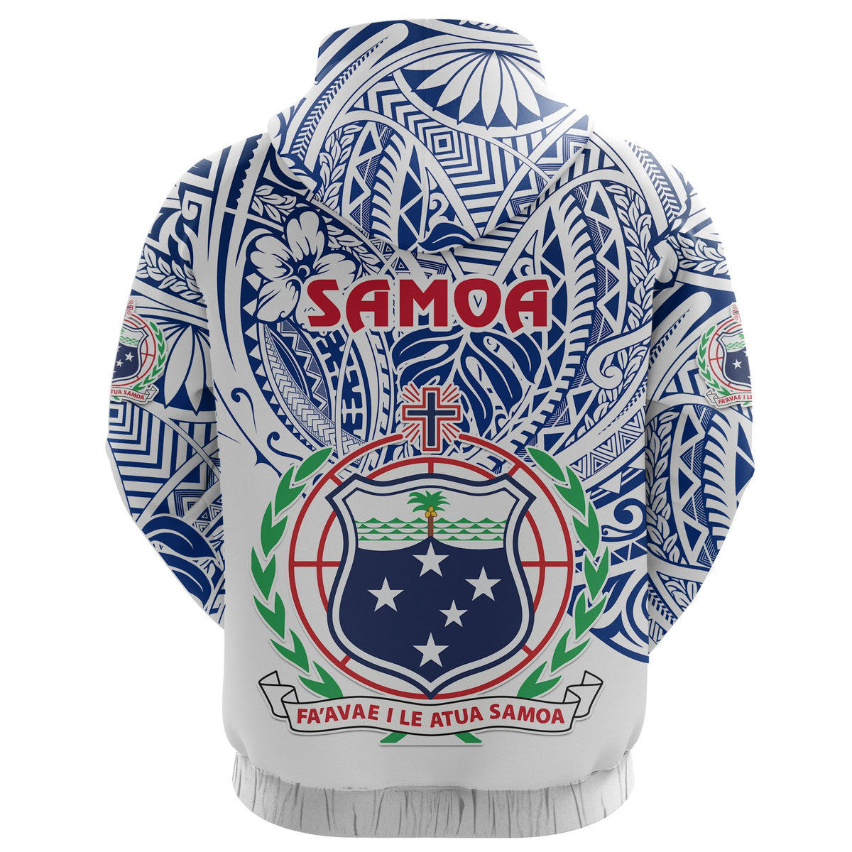 Custom Manu Samoa Rugby Hoodie Simple Style White - Polynesian Pride