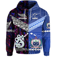 Samoa and New Zealand Hoodie Together Purple LT8 Purple - Polynesian Pride