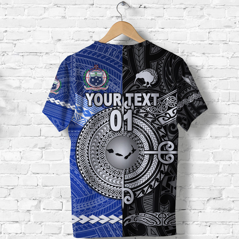Custom Samoa New Zealand T Shirt Together Black LT8 - Polynesian Pride