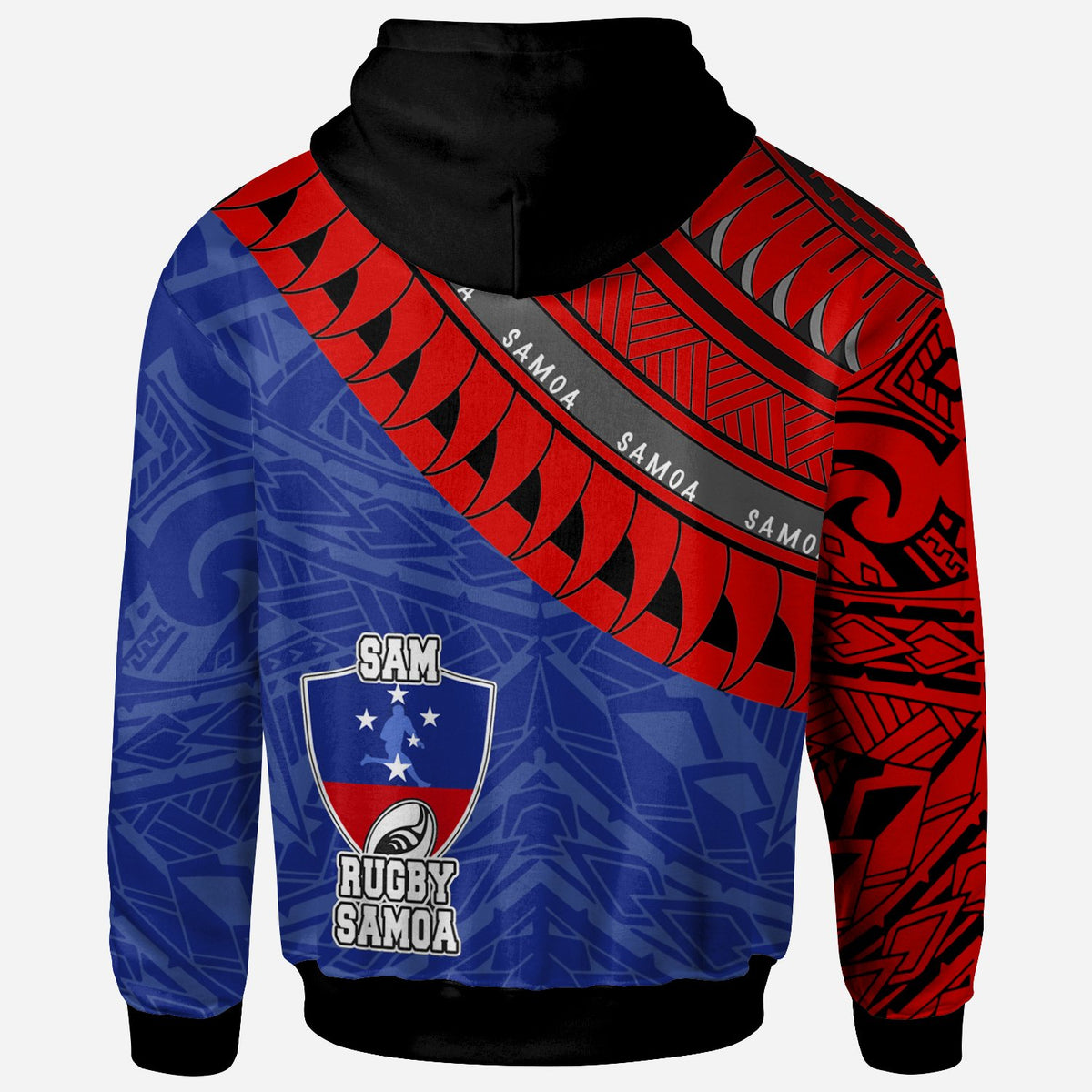 Samoa Custom Zip up Hoodie Samoa Rugby Fan - Polynesian Pride