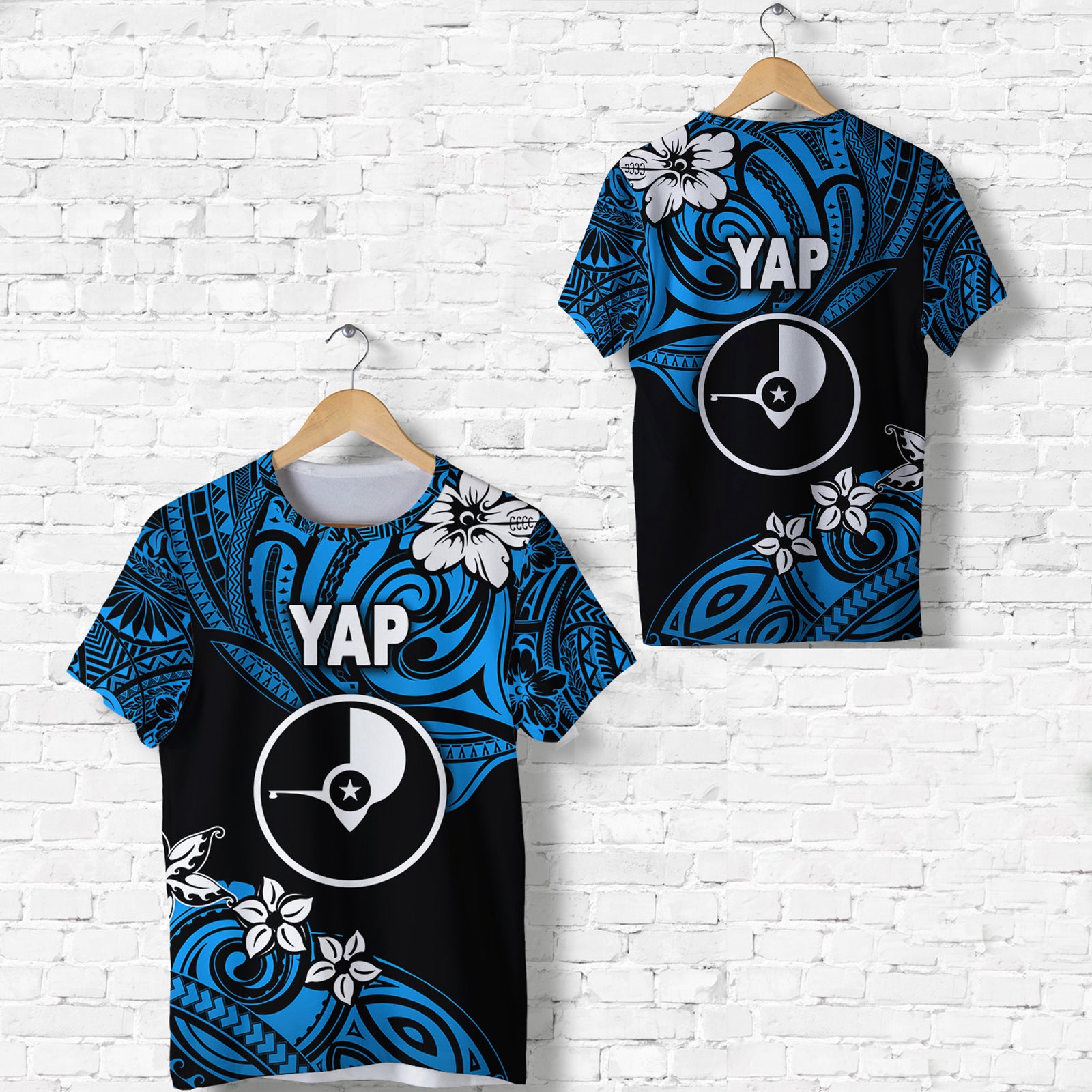 FSM Yap T Shirt Unique Vibes Blue LT8 Unisex Black - Polynesian Pride