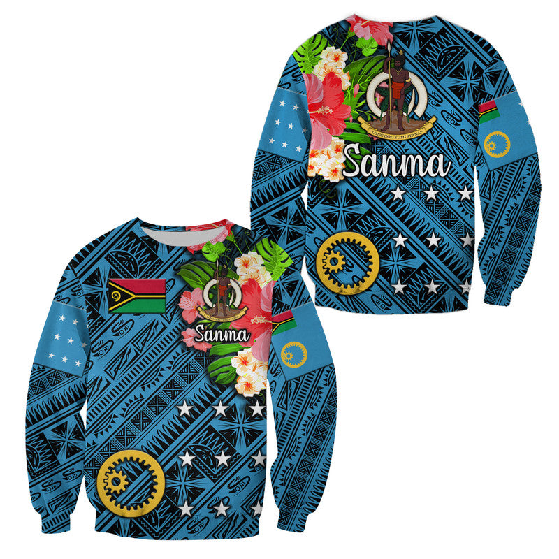 Vanuatu Sanma Sweatshirt Independence Be Proud LT8 Unisex Blue - Polynesian Pride