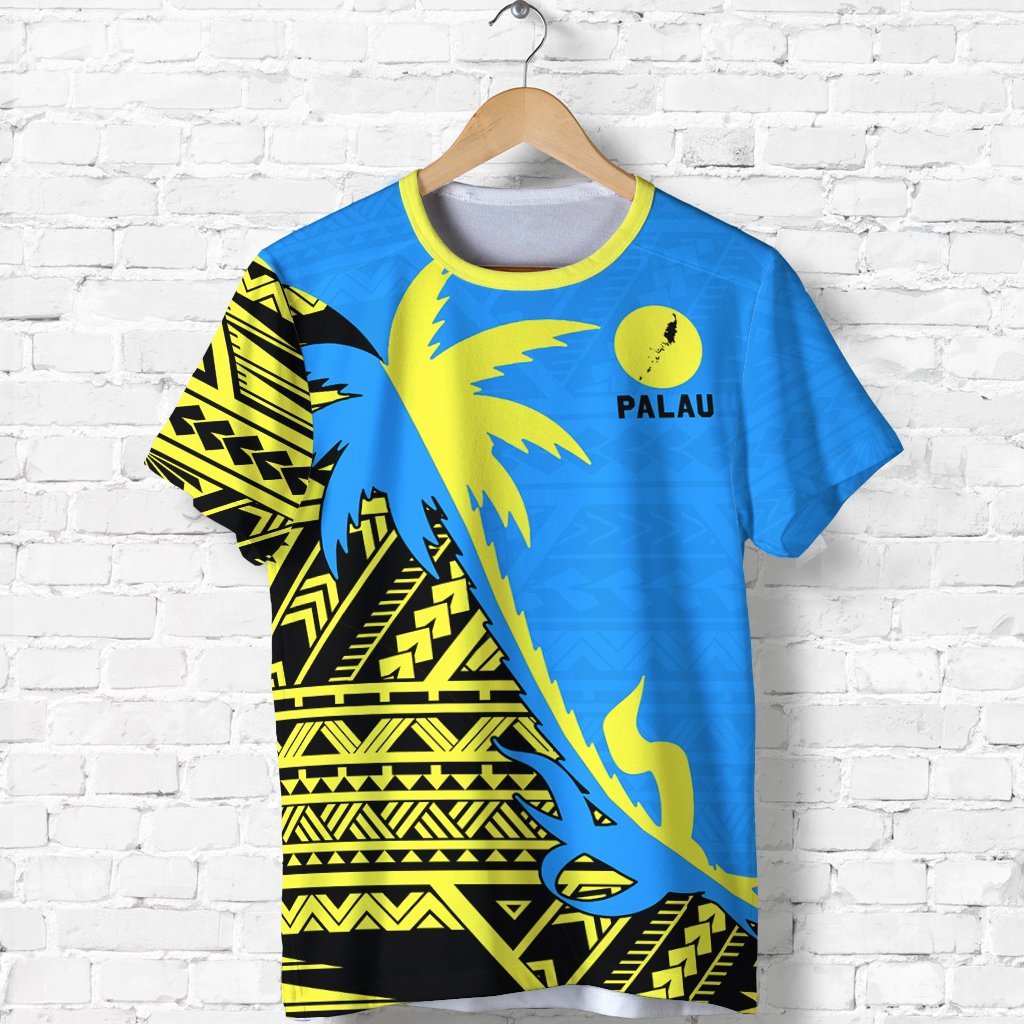 Palau T Shirt Palau Flag Map Coconut Tree K4 Red - Polynesian Pride