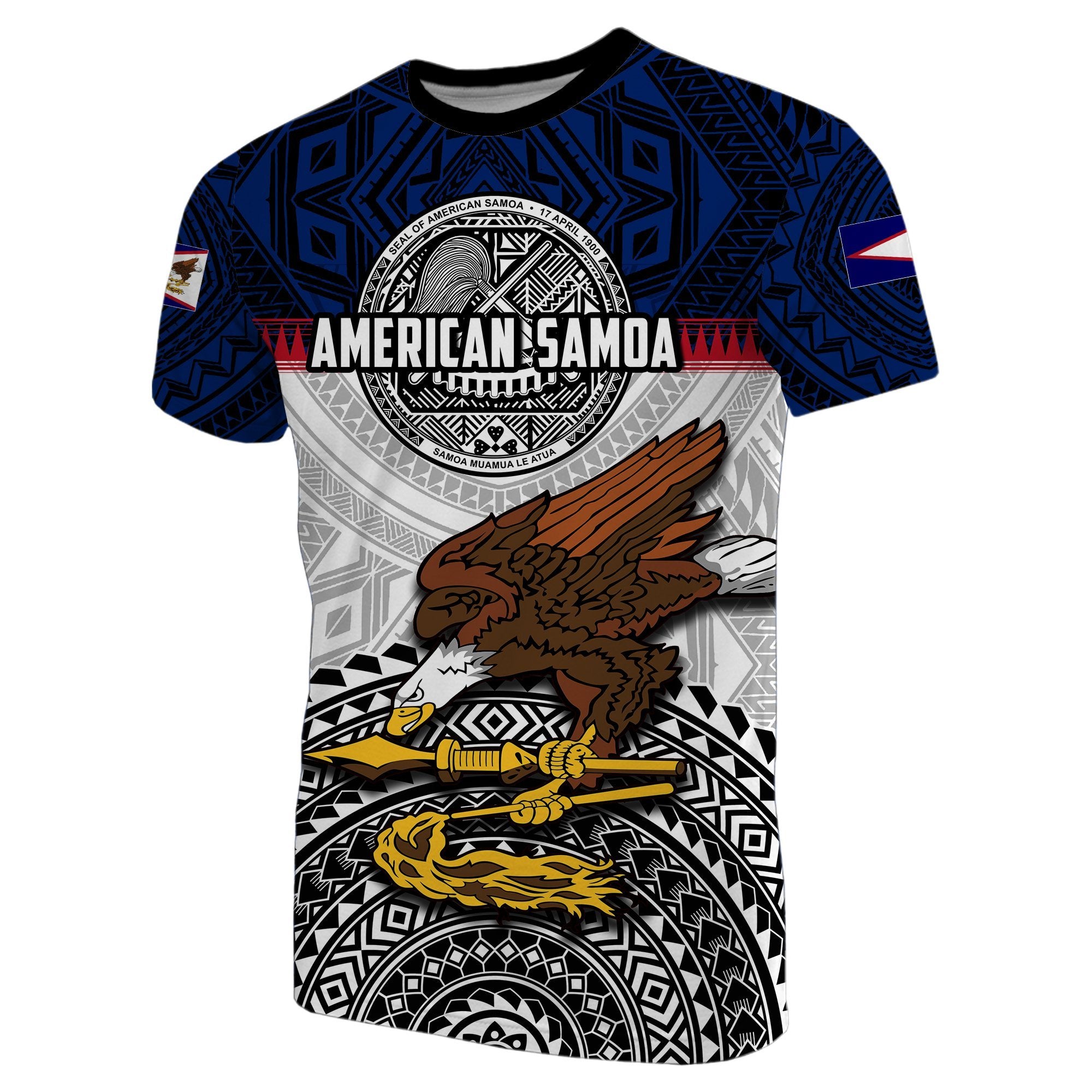 American Samoa T Shirt Polynesian Unisex Blue - Polynesian Pride
