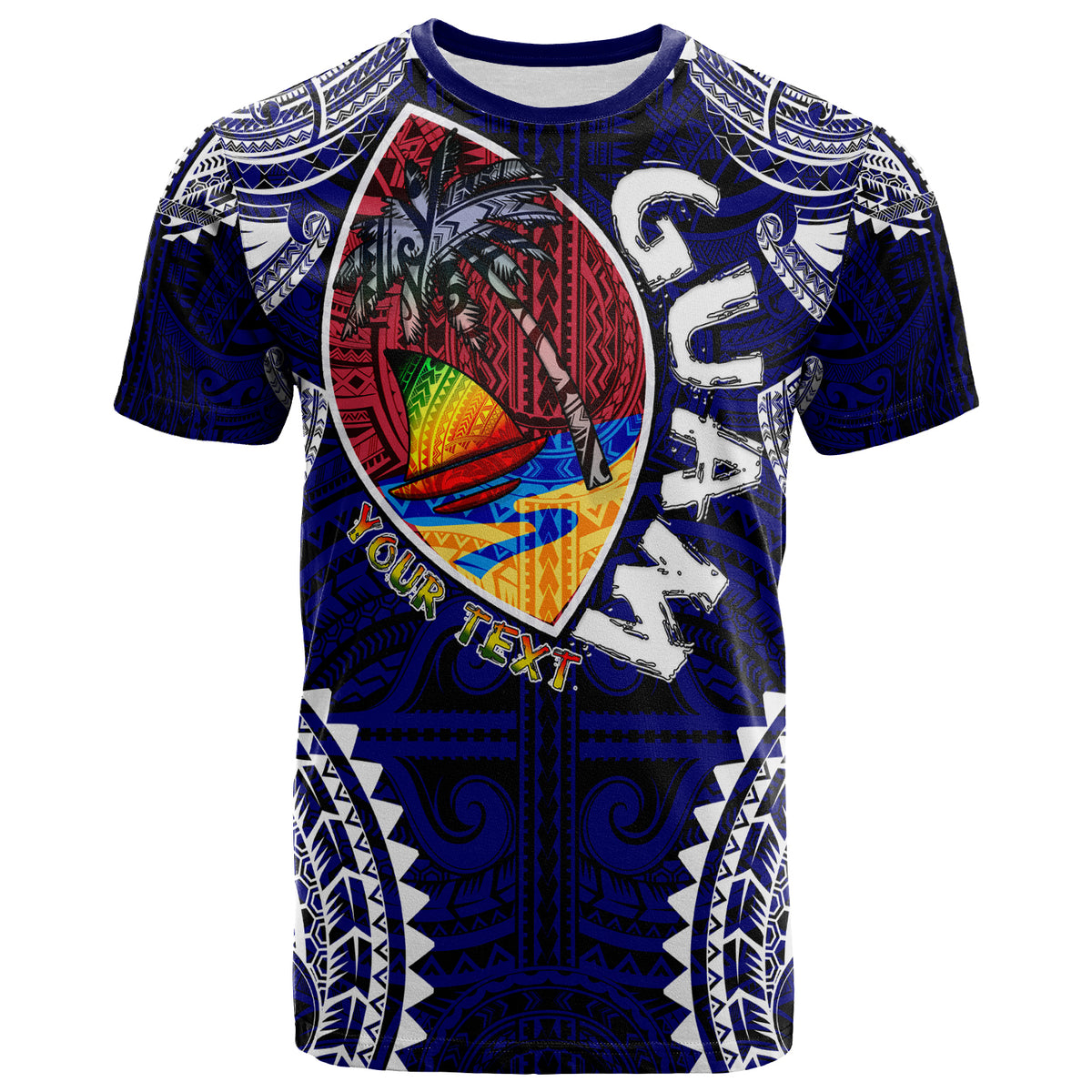 Guam T Shirt Custom Guam Independence Day Wish You A Very Happy Independence Day With Polynesian Patterns LT10 - Polynesian Pride