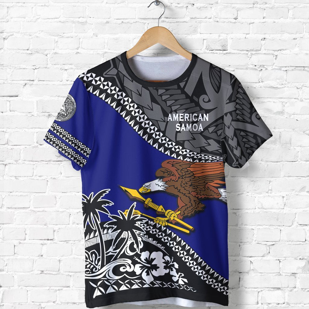 American Samoa T Shirt American Samoan Fall In The Wave Unisex Blue - Polynesian Pride