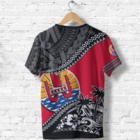 Tahiti T Shirt Tahiti Flag Fall In The Wave - Polynesian Pride