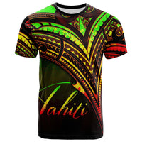 Tahiti T Shirt Reggae Color Cross Style Unisex Black - Polynesian Pride