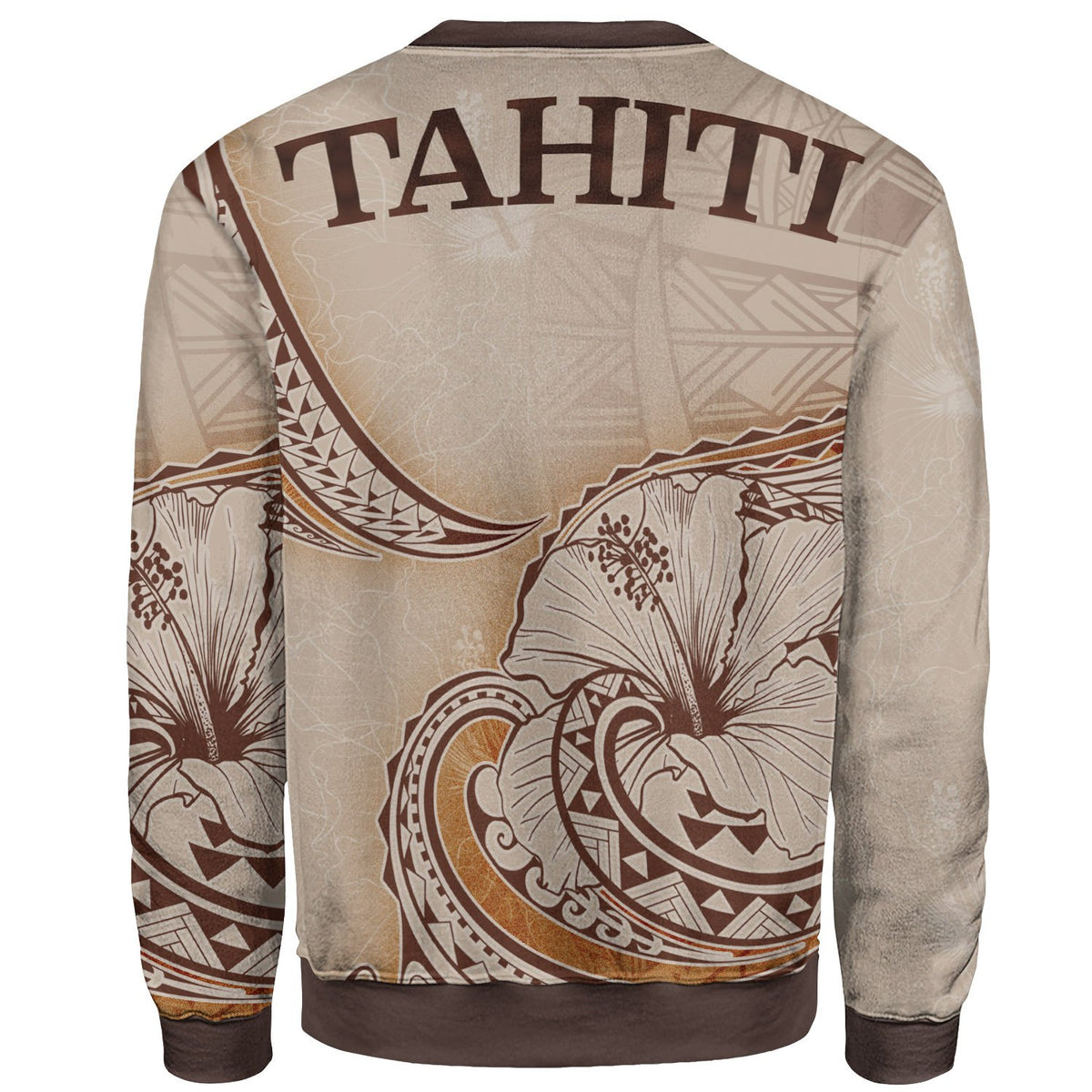 Tahiti Sweatshirt - Hibiscus Flowers Vintage Style - Polynesian Pride
