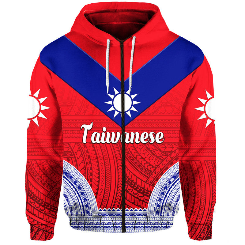 Taiwanese Hoodie Taiwan Unique Polynesian Tattoo LT8 Zip Hoodie - Polynesian Pride