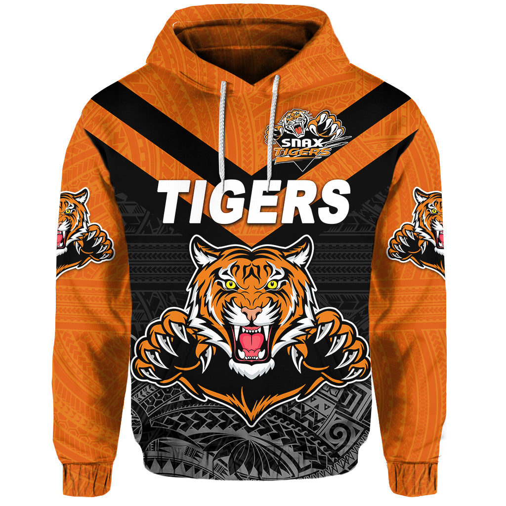 Custom Papua New Guinea Lae Snax Tigers Hoodie Rugby Original Style Black, Custom Text and Number LT8 - Polynesian Pride
